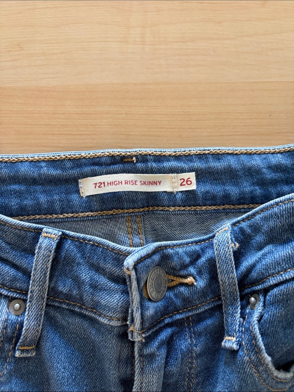 Levi’s 721 High Rise Skinny Jeans Side Logo Stripe Size 26 - Picture 9 of 9